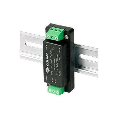 Cui Inc DC to DC Converter, 48V DC to 15V DC, 10VA, 0 Hz, DIN Rail PYB10-Q48-S15-DIN